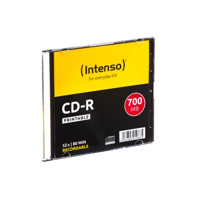 Intenso CD-R 700 MB/80 Min., 52x Speed, Printable CD Slim Case 10